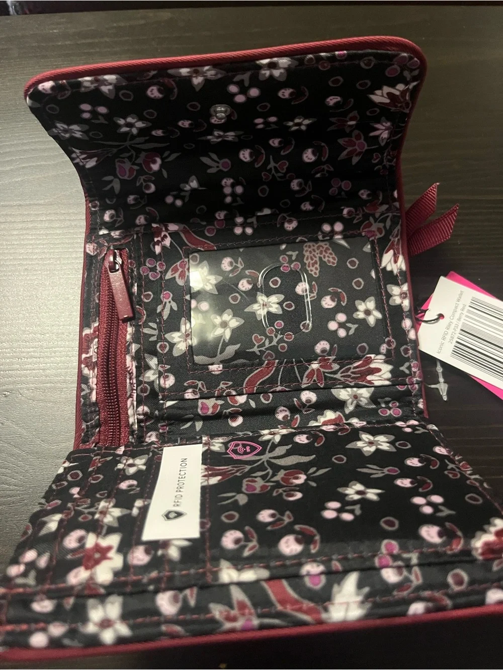 NWT Vera Bradley RFID Riley Compact Wallet Performance Twill - Picture 5 of 8